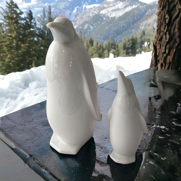 2 Otagiri Porcelain Penguin Figures Japan OMC White Vintage Holiday Winter Decor - Picture 12 of 16